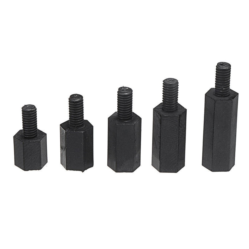 Suleve M3NH16 780Pcs M3 Nylon Screw Black Hex Screw Nut Nylon PCB Standoff Assortment Kit