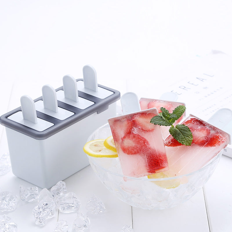 Popsicle Ice Cream Mold Homemade Simple Ice Mold 4-Grid Ice Tray