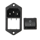 1pcs 10A 250V 3Pin IEC320 C14 Inlet Module Plug Fuse With Switch Male Power Socket