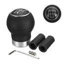 5 Speed Universal Aluminum Manual Car Gear Shift Knob Shifter Lever Black Leather