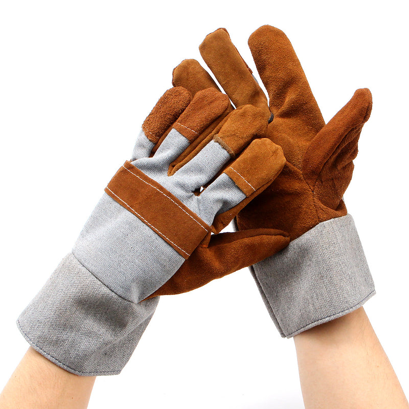 Welding Welders Work Soft Cowhide Leather Plus Gloves for Protecting Hand