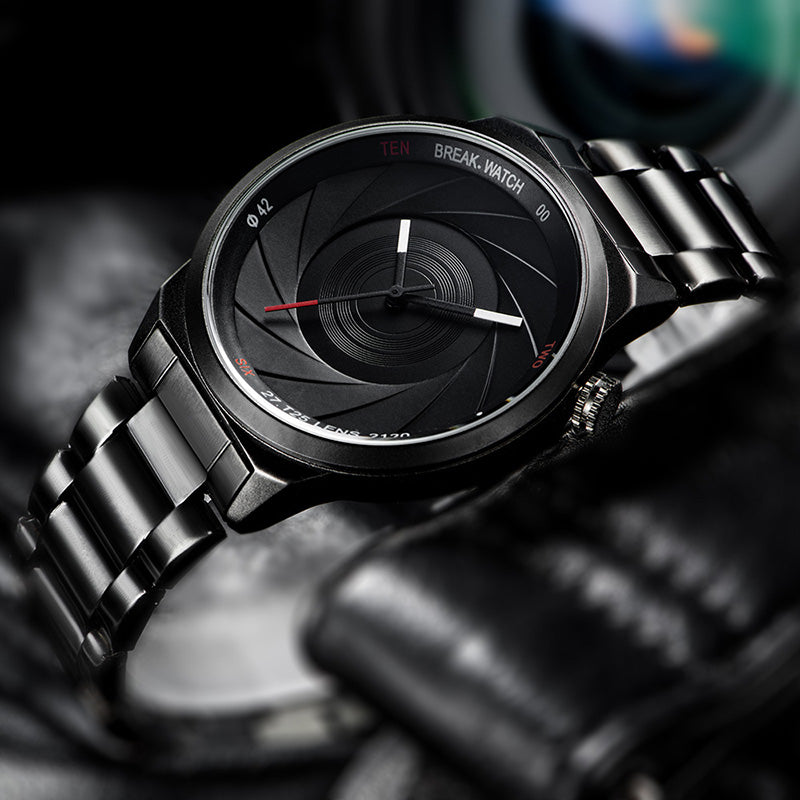 BREAK T25 Photography Themed Wrist Watch Stainless Steel Strap Quartz Watch