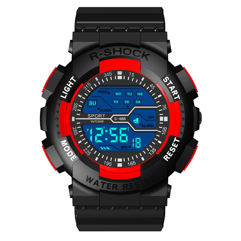 HONHX 82-666 Men Fashion Luminous Dsiplay Stopwatch Sport Style Digital Watch