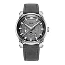 OUBAOER OB2020 Calendar Quartz Watches Luminous Display Leather Strap Men Wrist Watch