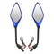 8mm 10mm Pair Motorcycle Rear View Mirrors Side Wind 12V LED Indicator Light Turn Signal