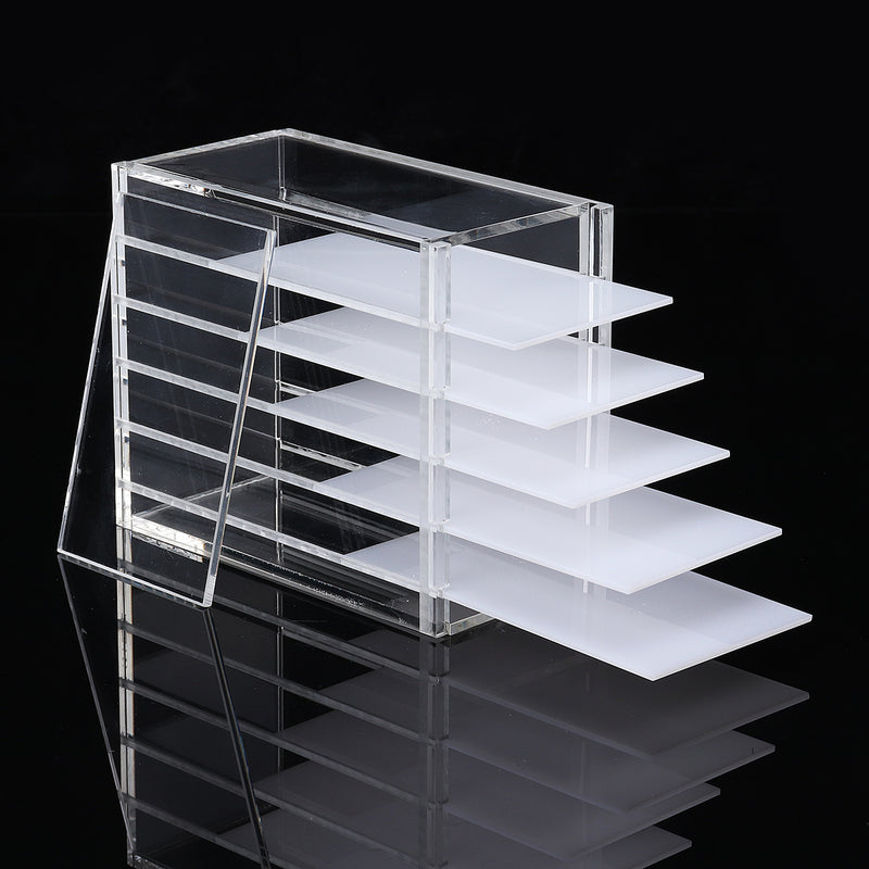 5 Layers Eyelash Extension Tools Storage Box Acrylic Cosmetic Organizer Lashes Glue Pallet Holder