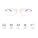 TR90 Ultra-light Fashion Frameless Trimmed Double-glazed Presbyopic Glasses with Blue-light Protection for Men and Women Comfort Metal Reading Glasses