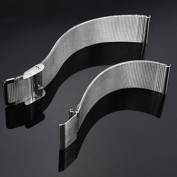 18/20/22/24mm Silver Stainless Steel Mesh Net Watch Band