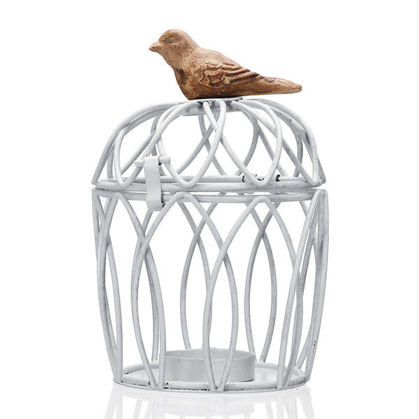 Mediterranean Style Bird Cage Candle Holder Wrought Iron Candlestick Vintage Wedding Jewelry
