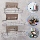 Stainless Steel Bathroom Wall Shelf Suction Cup Holder Corner Storage Rack Organizer
