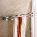 18 inch Brass Swivel Hanger Double Towel Bar Holder Chrome Finish Wall Mounted