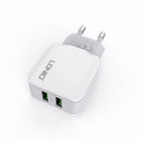 LDNIO A2202 2.4A EU Dual USB Ports Travel Charger for iPhone 7 6S Sumsung Xiaomi Huawei