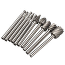 Drillpro RB2 10pcs HSS Router Bit Burr For Dremel and Rotary Engraving Wood Working Tool