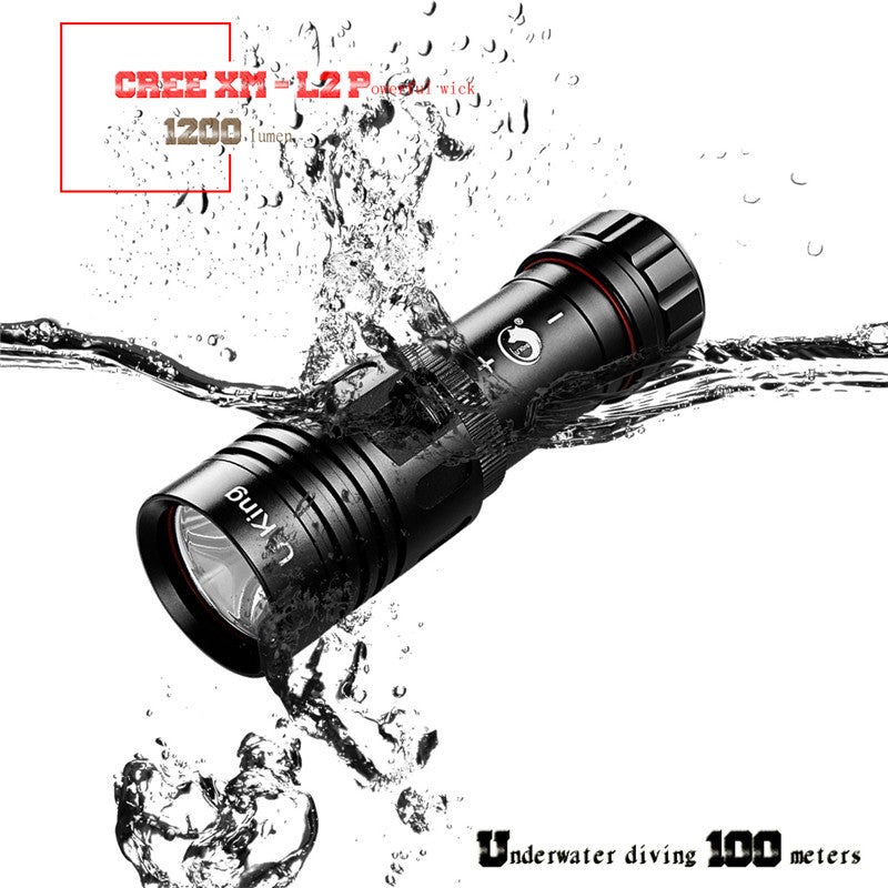 U King ZQ-X960 L2 1200LM Stepless Dimming Diving LED Flashlight