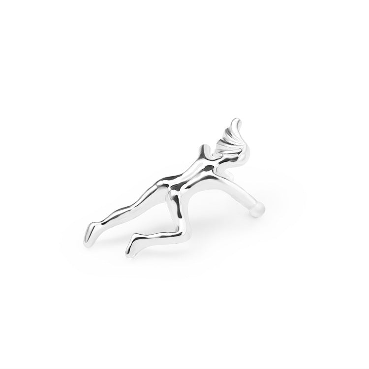 Funny Figure Gymnast Human Shape Earring No Piercing Ear Clip Trendy Earrings for Women
