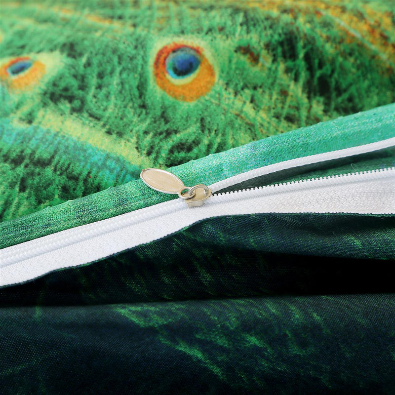 4PCS 3D Peafowls Dream Bed Bedding Sets Pillow Cover Sheet Bedroom Decor Set