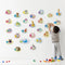 26PCS Classic Animals Alphabet Baby Nursery Peel and Stick Wall Art Sticker Decals Alphabets Animals Wall Removable Wall Sticker