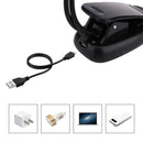 Flexible 5 LED Clip on Reading Light USB Rechargeable Dimmable Table Night Book Lamp