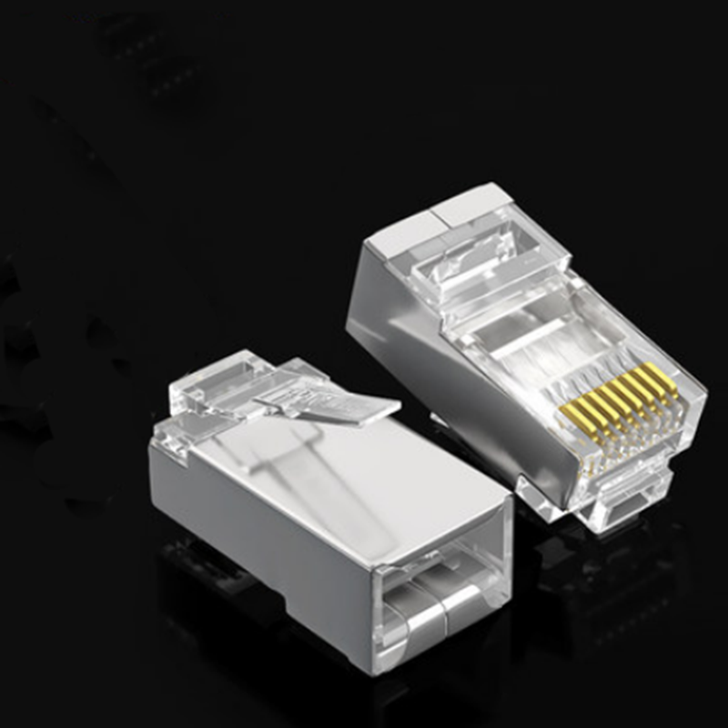 SAMZHE 10 / 50 / 100PCS RJ45 Cable Head Plug Gold-plated Cat 6 Crimp Network LAN Cable Plugs Network Connector
