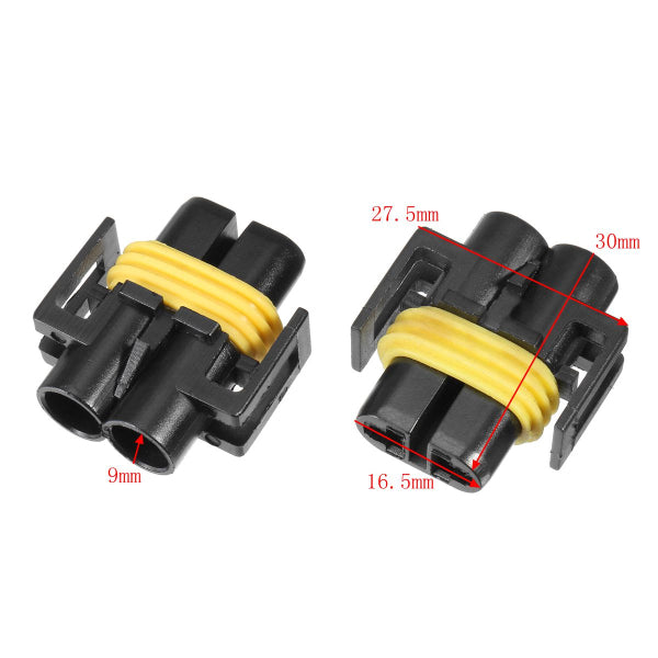 2PCS H8 H9 H11 880 881 Female Bulb Terminals Connectors Male HID Xenon Light Socket Plug Set