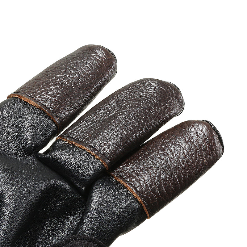 1Pcs Archery Finger Protect Glove 3 Finger Pull Bow Leather Shooting Glove  for Archery Hunting Shooting