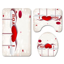 Honana 4PCS Bathroom Waterproof Shower Curtain Pedestal Rug Toilet Seat Cover Bath Mat Bathroom Decor