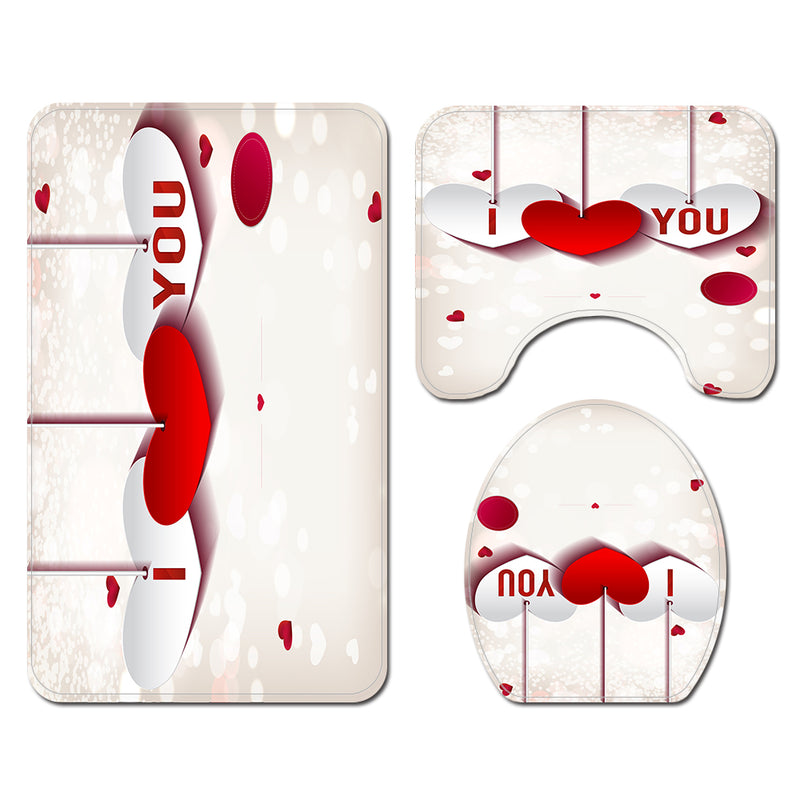 Honana 4PCS Bathroom Waterproof Shower Curtain Pedestal Rug Toilet Seat Cover Bath Mat Bathroom Decor