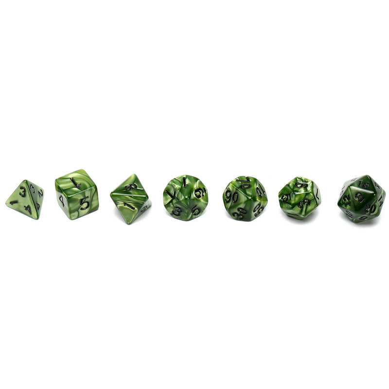 7 Piece Polyhedral Dice Set Multisided Dice With Dice Bag RPG Role Playing Games Dices Green