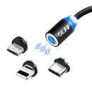 OLAF 3AMicro USB Type-C Magnetic Nylon Braided Fast Charging Data Cable For Xiaomi Mi8 Mi9 HUAWEI P30 Pocophone F1 S9 S10 Note S10+
