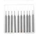 Drillpro 10pcs 3.175mm Shank End Mill 0.8-2mm Diameter Two Flutes CNC Milling Cutter