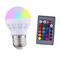 3W E27 RGB+White LED Globe Light Bulb + Remote Control for Indoor Home Bedroom Decor