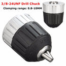 SANOU 3/8-24UNF 0.8-10mm Half Metallic Drill Chuck Self-locking Keyless Drill Chuck