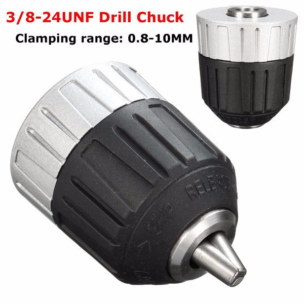 SANOU 3/8-24UNF 0.8-10mm Half Metallic Drill Chuck Self-locking Keyless Drill Chuck