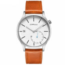 CRRJU 2129 Casual Style Calendar Men Wrist Watch Leather Strap Working-dials Quartz Watches