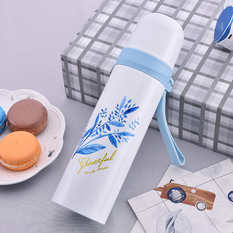 Flamingo Pattern Insulated Water Cup Portable Water Bottle Stainless Steel Material Bottle