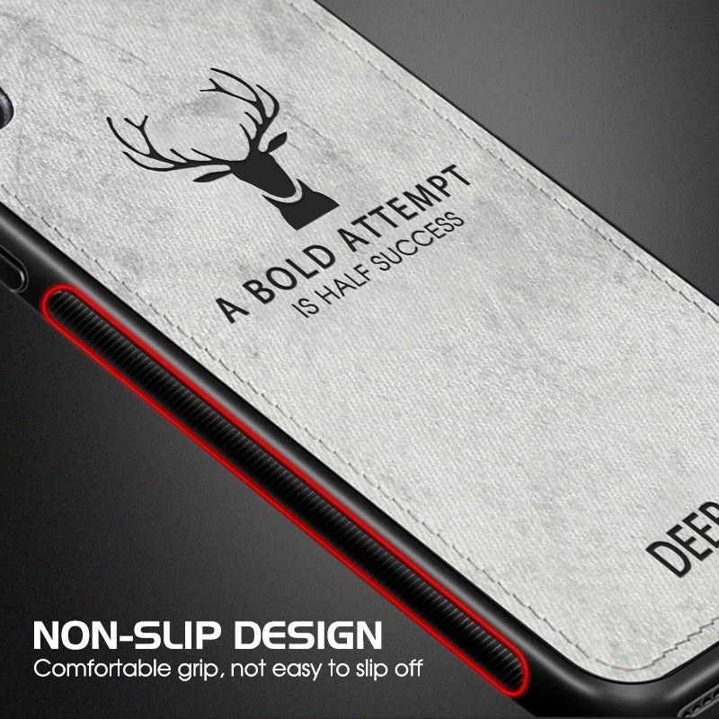 BAKEEY Deer Canvas Cloth Shockproof Protective Case for iPhone 11 Pro Max 6.5 inch