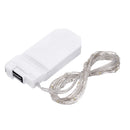 LUSTREON DC3V Warm White Yellow 2M Silver Wire Turn On LED String Light for Christmas Holiday Vase Decor