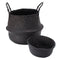 Black Seagrass Belly Basket Storage Holder Plant Pot Bag Home Decoration Storage Baskets