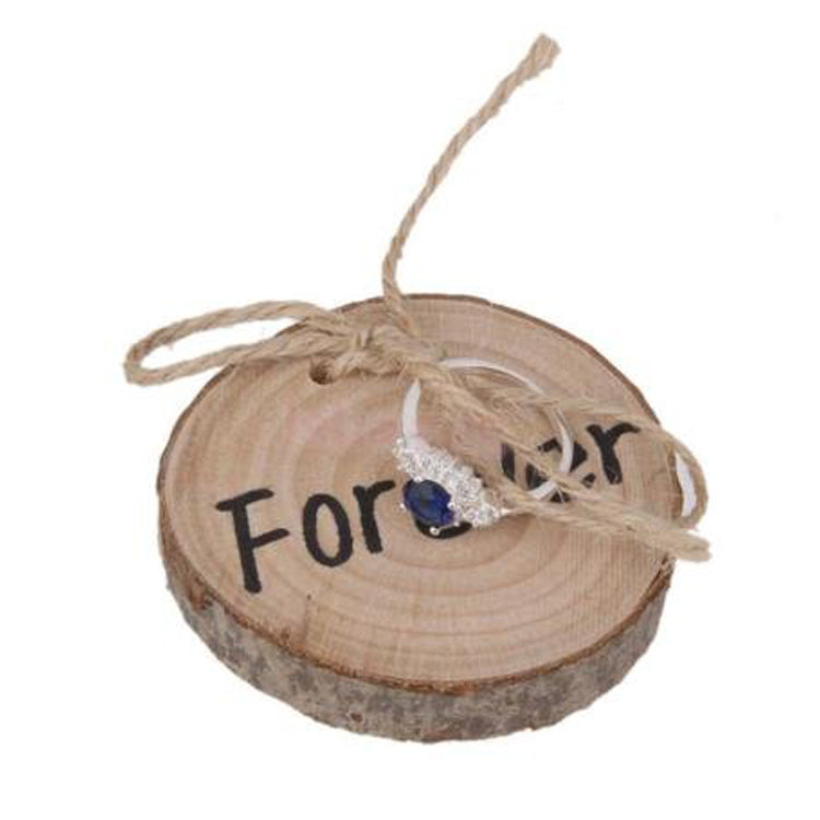 ULTNICE Rustic Wedding Ring Holder Ring Cushion Shabby Chic Wedding Wooden Ring Bearer Pillow