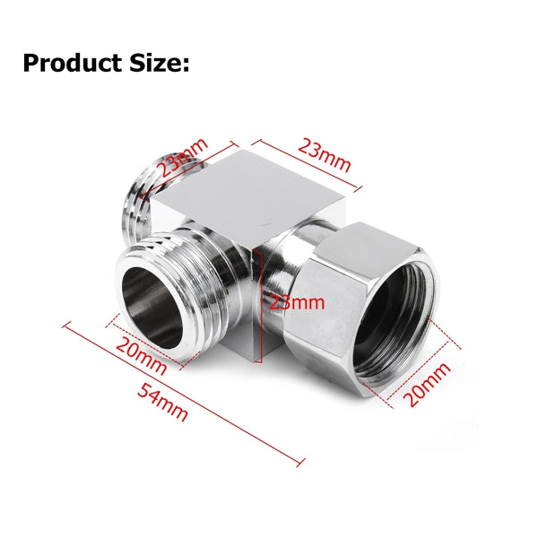 3 Way G 1/2'' Brass Shower Diverter Valve Angle Valve T-adapter Bathroom