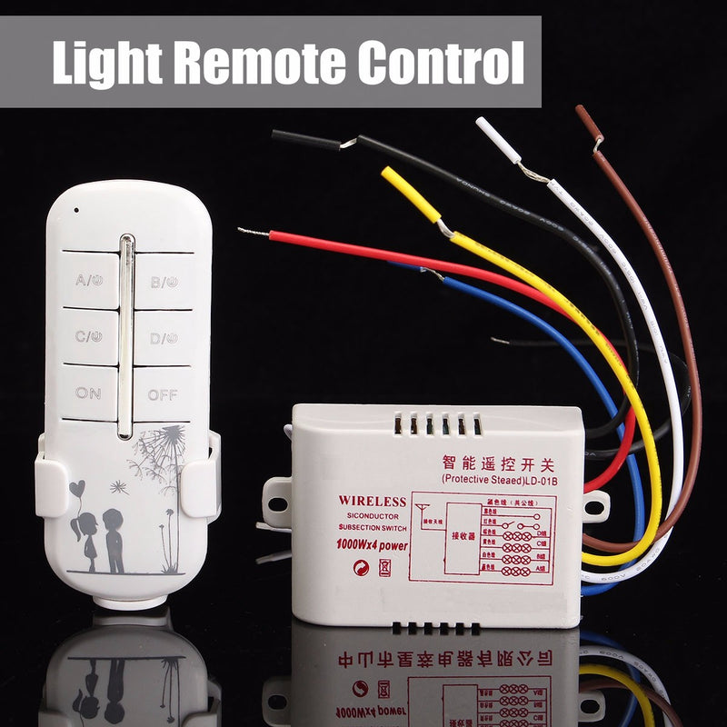 220V 315MHz 4CH Wireless Smart Light Remote Control Switch Receiver Transmitter