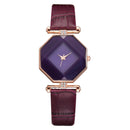 Fahion Diamond Mirror Watch Ladies Dress Ultra-thin Leather Women Quartz Watch