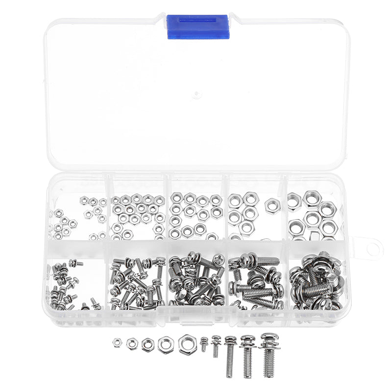 Suleve MXSP1 Steel Phillips Pan Head Screws Nuts Assortment Kit M2/M2.5/M3/M4/M5 160Pcs