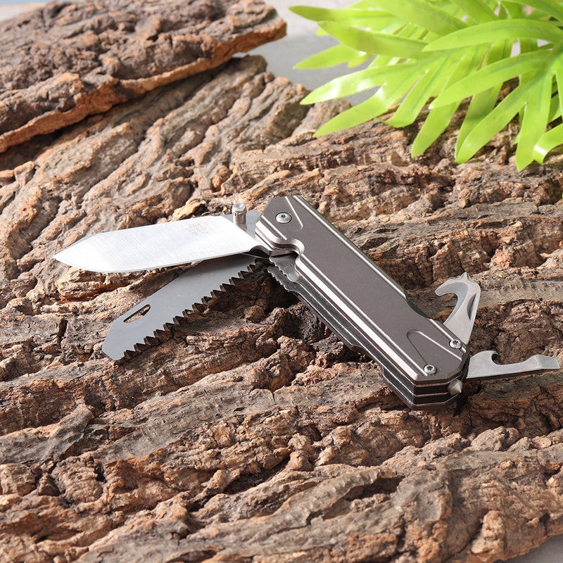 Sanrenmu 7117 Multifunctional  Folding EDC Tools Saw Rope Cutter Screwdriver Bottle Opener Screwdriver Glass Breaker Outdoor Survival