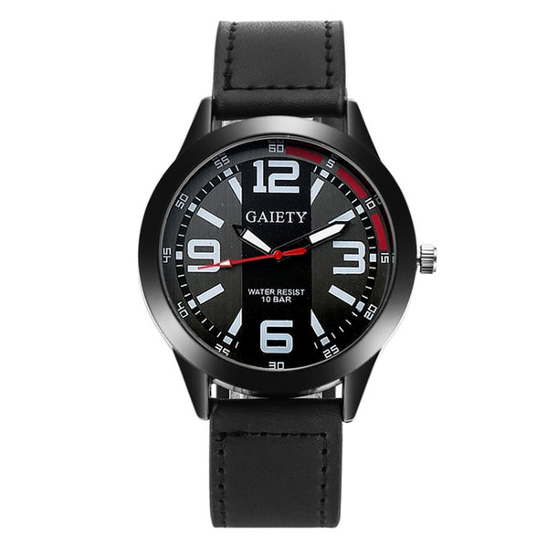 GAIETY G002 Fashionable Black Case Men Wrist Watch Business Style Quartz Watch