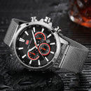 MINI FOCUS MF0142G Ultra Thin Mesh Strap Calendar Luminous Business Men Watch Quartz Watch