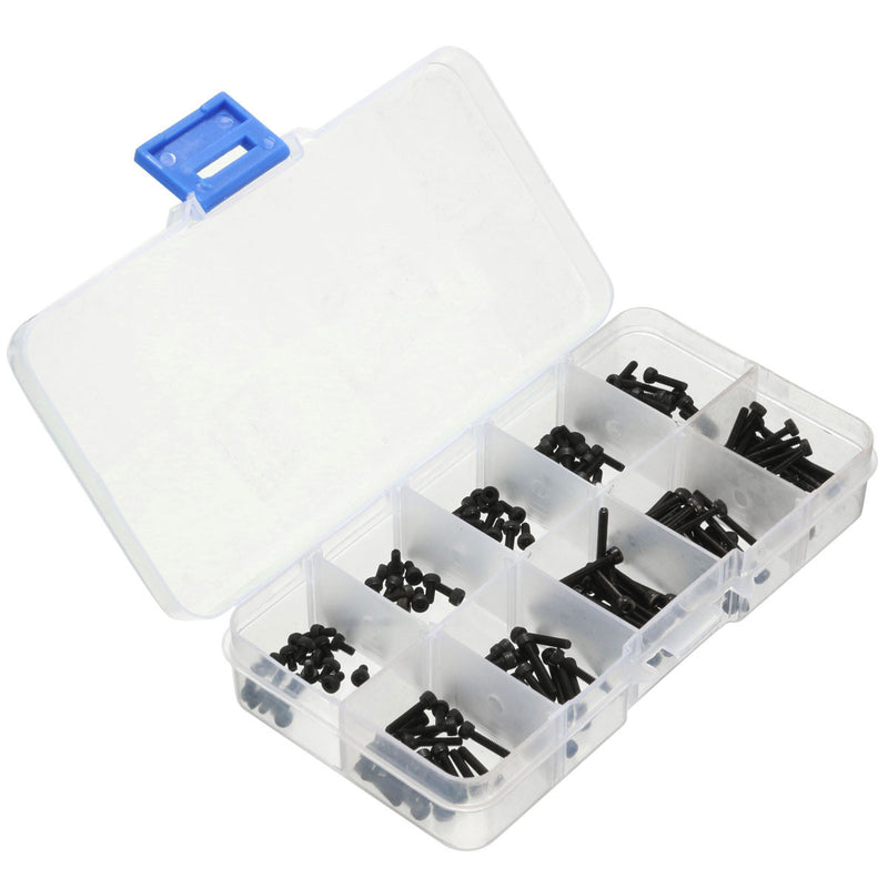 Suleve M2CH1 M2 Carbon Steel Allen Bolt 3-20mm Hex Socket Cap Screw Metric Assortment Kit 200Pcs