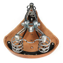 BIKIGHT Vintage Brown Bicycle Bike Cycling Saddle Seat Genuine Leather With Springs