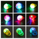 5PCS LED Flashing Elastic Rubber Blinking Strawberry Finger Ring Decoration Toys