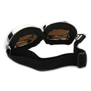 Motorcycle Helmet Scooter Goggle silver frame dark brown lens
